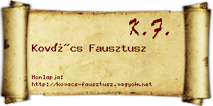 Kovács Fausztusz névjegykártya